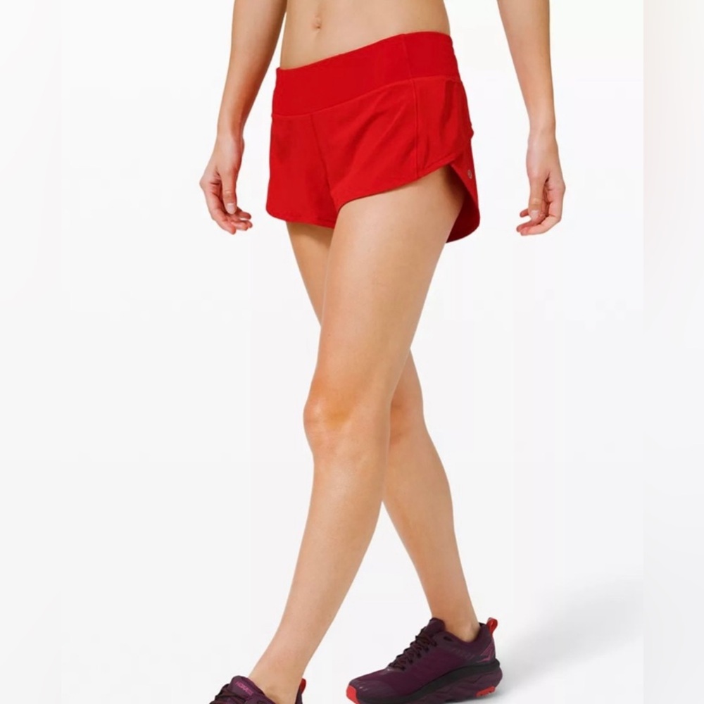 Low rise 2.5” red speed up shorts